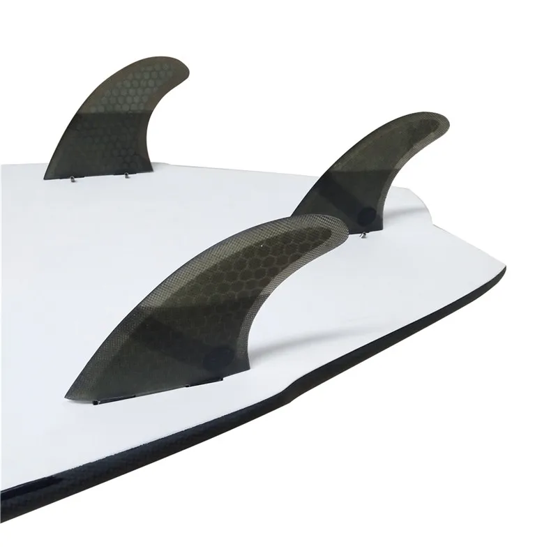 Fiberglass Honeycomb Fibre Fin Surfboard Fins, Double Tabs, UK2.1, 2 Colors, Tri Set