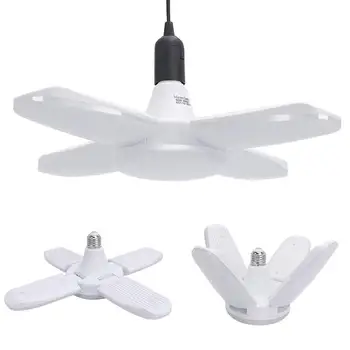 

LED Garage Lights Foldable E27 220V Bulb Adjustable Foldable Blade Light Workshop Garage Lighting Lamp for Workshop Warehouse