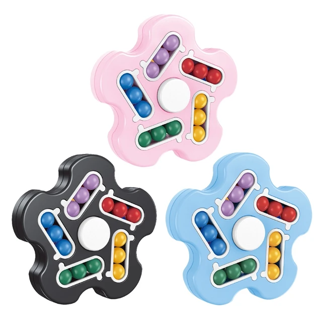 Rotary Finger Spinner Orbiting Ring Bean Cube Kid’s Party Favor Set Pressure Relief Anxiety Spinning Tops for Children 1
