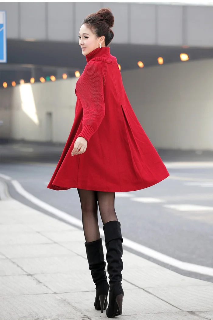 Новая женская ветровка, плотная однотонная шерстяная Женская свободная куртка, теплое пальто большого размера, плащ-накидка в европейском и американском стиле