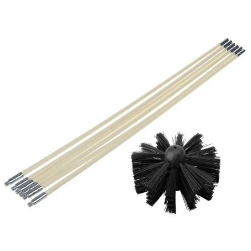 Chimney Cleaner Brush Rods Kit Electrical Rotary Drill Drive Sweeping Power Tool Flexible Chimney Fireplace Kit Cleaning Brush  ► Photo 3/6