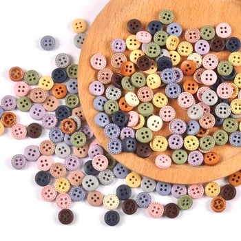

100pcs 10mm Mixed Wooden decorative Buttons For Sewing clothing Scrapbooking Crafts home decor MT2599