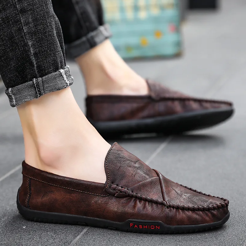 

2019 Autumn & Winter New Style MEN'S Leather Ankle Shoes Foot Covering Trend Moccosins-Style Business Leather Shoes