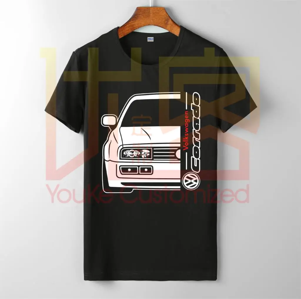 Corrado Авто черная футболка 100% хлопок S-3XL Мужская брендовая с круглым вырезом