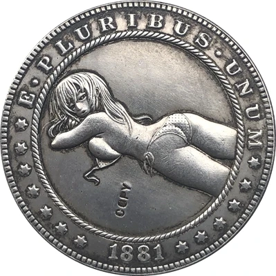 Хобо никель 1881-CC сша Морган доллар Монета КОПИЯ | Дом и сад