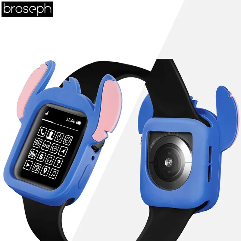 Защитный чехол для экрана для Apple Watch 4, ремешок 40 мм, 44 мм, мягкий силиконовый мультяшный протектор для iwatch 3, 2, 1, 38 мм, 42 мм