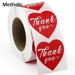 Methdic 500 labels/roll Heart Shape Sealing Thank You Label Stickers thank you label stickers