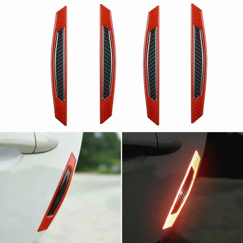 

4pc Carbon Fiber Reflective anti-collision Car Side Door Edge Protection Sticker