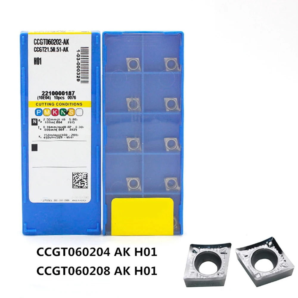 10 Stück CCGT060204 CCGT060208-AK H01 Aluminium-Drehmesser, Schneidwerkzeug für Drehmaschinen, CCGT-Serie Einsätze – Detail 4