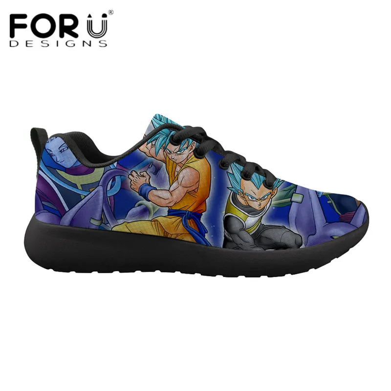 FORUDESIGNS/для отдыха Для мужчин спортивная мода аниме принт Dragon Ball Z легкий Туфли без каблуков для мальчиков-подростков, сетчатая обувь на шнуровке - Цвет: HMA349Z41