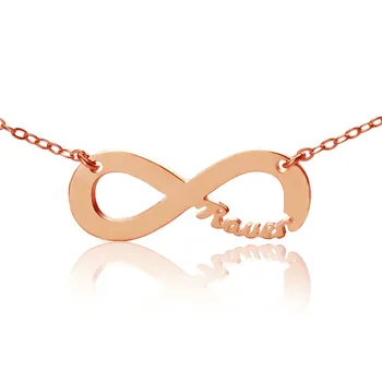 

AILIN Personalized 925 Silver Name One Direction Style Infinity Necklace Rose Gold Color Infinity Symbol Name Pendant