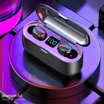 

Wireless Earphone Bluetooth V5.0 F9 TWS Wireless Bluetooth Headphone LED Display With 2000mAh Power Bank Headset With Microphone