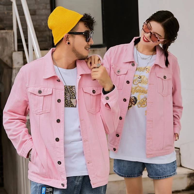 

Plus Size 5XL 6XL 7XL 8XL Women's and Men's Denim Jacket Spring Autumn Short Coat Pink Jean Jackets Fat Casual Loose Outerwear