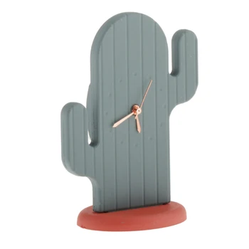 

1:12 Miniature Table Clock Battery Operated Dollhouse Decoration Accessories - Novlety Cactus Shape