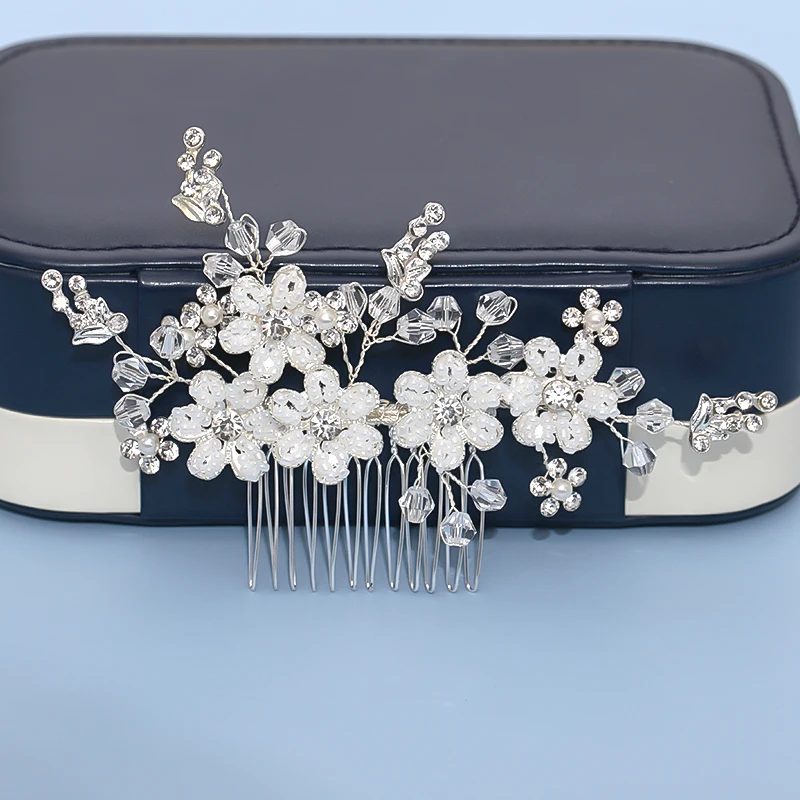 Заколка стразы для волос с кристаллами и жемчугом|rhinestone wedding|wedding hair cliphair ornaments |