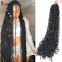 

New 36Inch Goddess Water Faux Locs Crochet Braids Curly Soft Pre-Twisted Knotless Soft Light Curly Wavy Braiding Hairs For Women