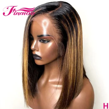 

Highlight Colored Honey Blonde Bob Lace Front Human Hair Wigs With Baby Hair Brazilian Remy 13x6 Lace Wig For Black Women 180%