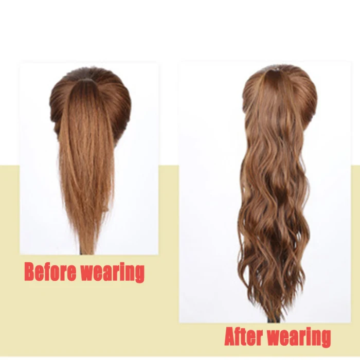 Женский парик с конским хвостом, длинные кудрявые пушистые волосы для наращивания волос