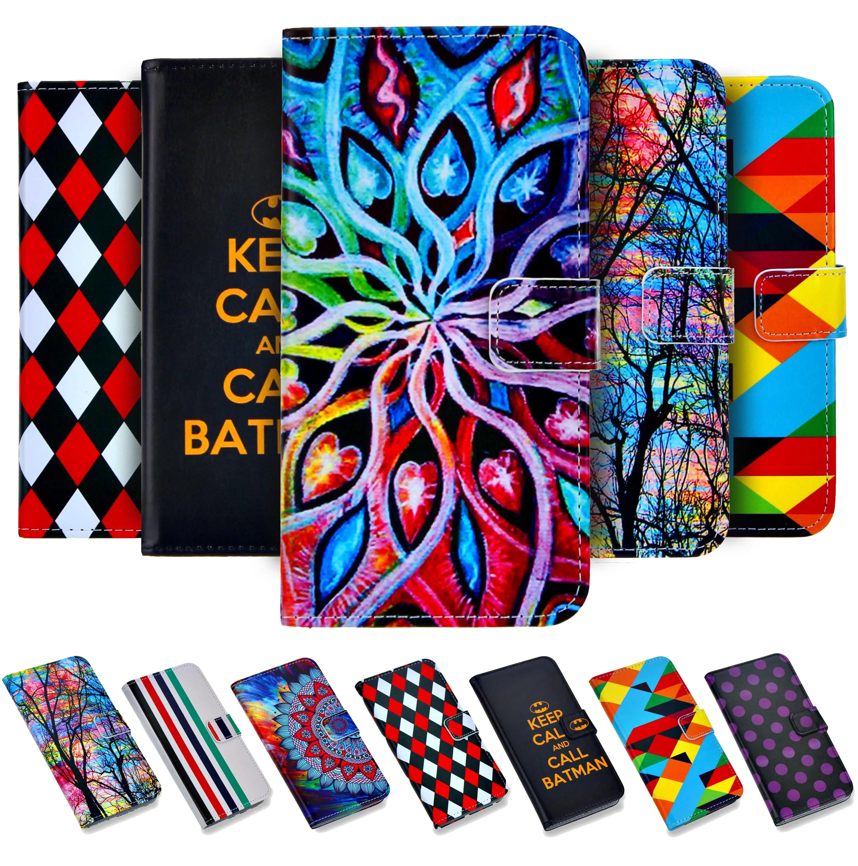 Painted Wallet Leather Case Card Pocket Cover Funda Coque For Xiaomi Mi A2 A3 6 8 9 9T 10 10T 11 Lite Pro SE 4G 5G | Мобильные