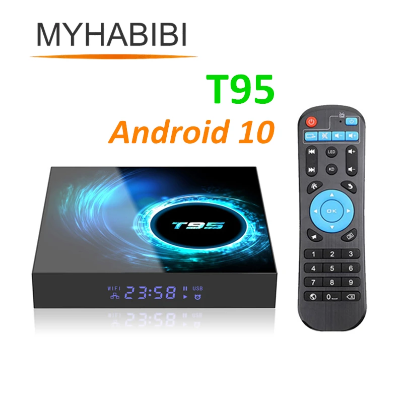 Приставка Смарт-ТВ T95 на Android 10 4 + 128 ГБ ядра Wi-Fi USB | Электроника