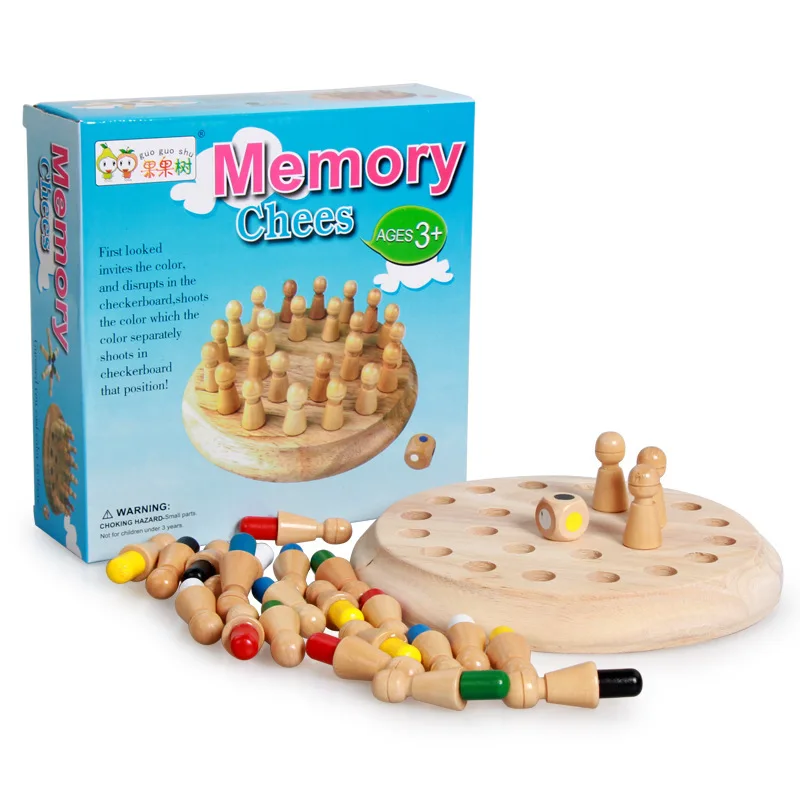 Board Games Chess Memory Montessori Children Toys Brain-Teaser Wooden Education Kids