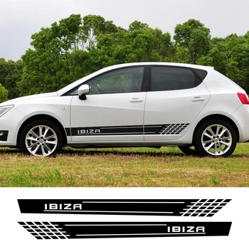 

For Seat Ibiza Car Long Door Side Skirt Stickers Car Decor DIY Vinyl Film Auto Sport Styling Decals Car External Accessories