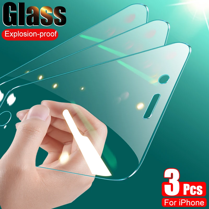 3Pcs Full Cover Tempered Glass On The For iPhone 7 8 Plus SE 2020 Screen Protector Protective Glass on iPhone 7 8 6 6S Plus Film