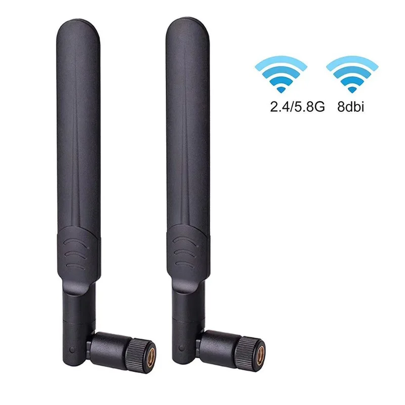 2pcs 2.4g/5.8g dual band antenna 6dbi omnidirectional high gain wireless WiFi router feather s foldable glue stick SMA | Мобильные
