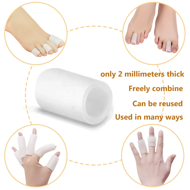 2pcs Gel Tube Finger & Toe Protectors Removal Calluses Plantar Warts Thorn Pain Relief Feet Care Little Toe Corn Blisters Callus