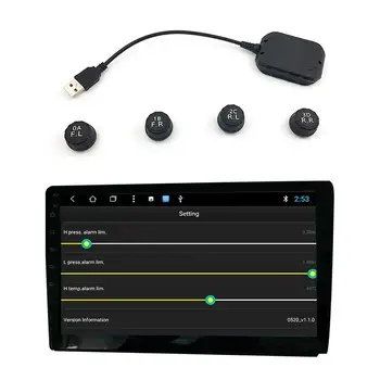 

USB Tire Pressure Monitoring System TPMS2 External Sensor Plug And Play TPMS Receiver For Android Navigation