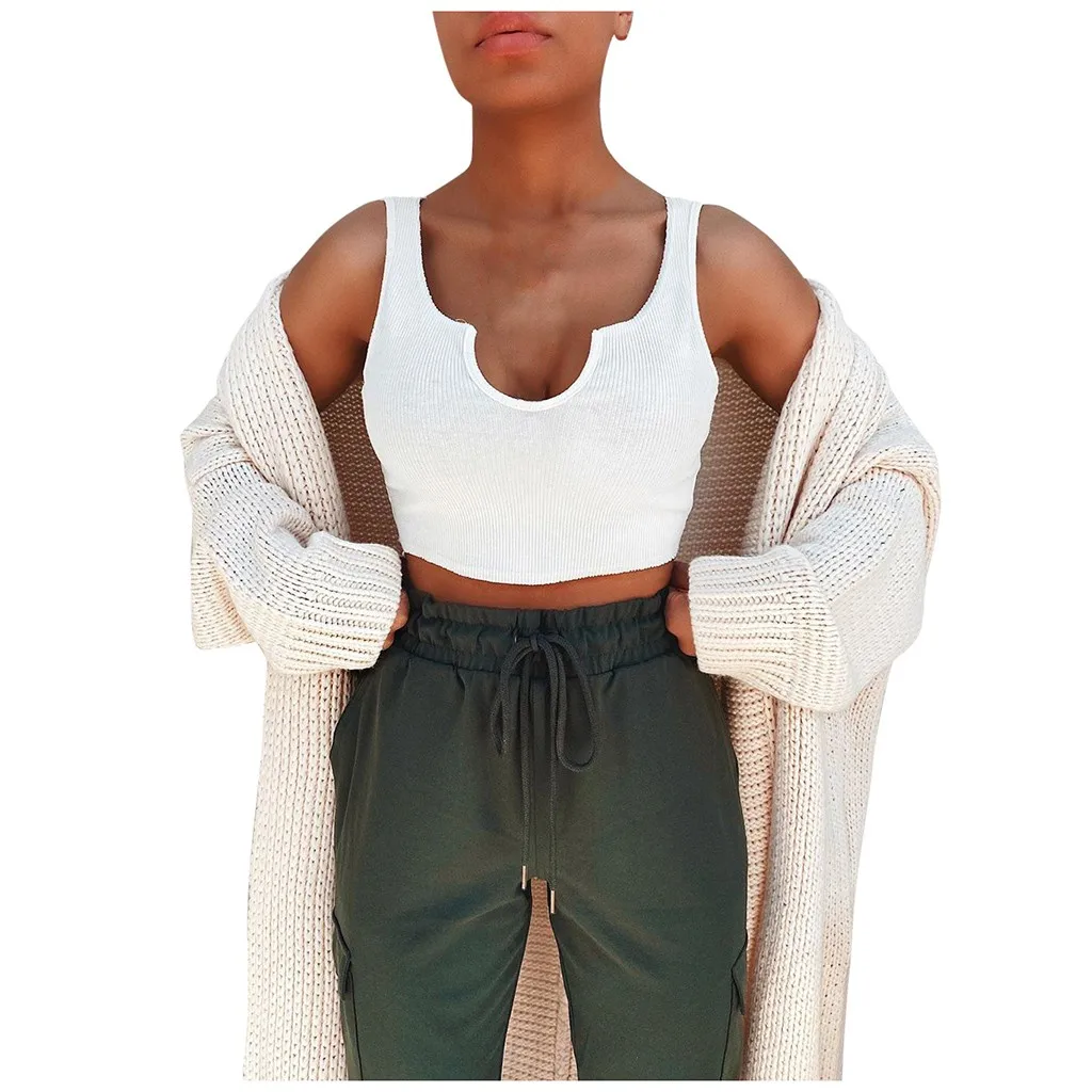 Womens V Neck Short Vest Tops Sexy Sleeveless Short Navel Tops Fashion