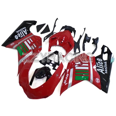 848 2007-2012 Выполните Обтекатели Наборы для поездок на мотоцикле Ducati 1098 848 1198 2007-2012 1098 848 1198 07 08 09 10 11 для детей 12 лет ABS Пластик красного, зеленого и черного цвета для девочек - Цвет: 848 2007-2012