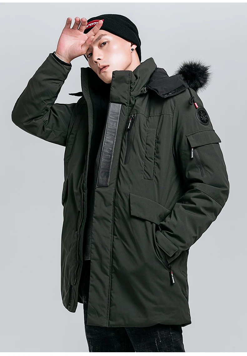 Зимняя куртка мужская длинная меховая парка с капюшоном для мужчин армейская Толстая Теплая мужская одежда ветрозащитная верхняя одежда тактическое спортивное пальто