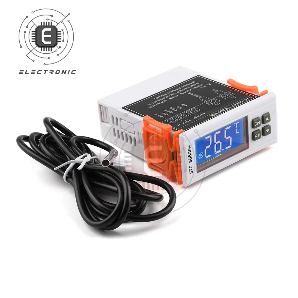 

DC12/24V AC110V-220V STC-8080A+Refrigeration Timing Intelligent Digital Temperature Tester Controller Thermostat Tester