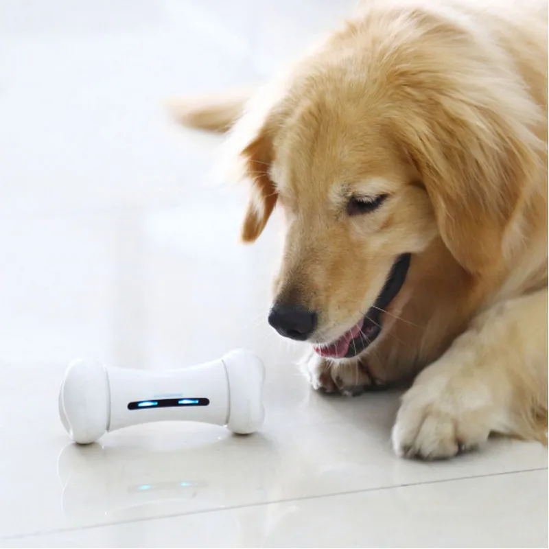 Dog Interactive Toy Push TPR Bone Small Toys Electric smart pet toy bone Playing IQ Treat Pet Puppy Supplies | Дом и сад