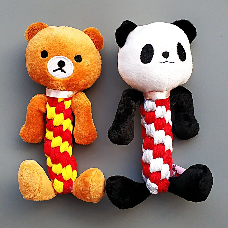 1 pcs Dog toy Rope knot Dog Bite Toys PANDA BEAR Durable Biting