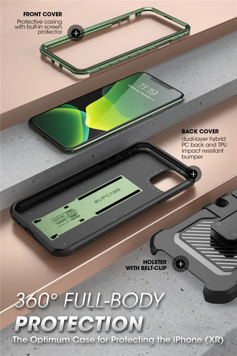 Чехол SUPCASE для iPhone 11 Pro, 5,8 дюймов, прочный Чехол-Кобура UB Pro с встроенной защитой экрана и подставкой