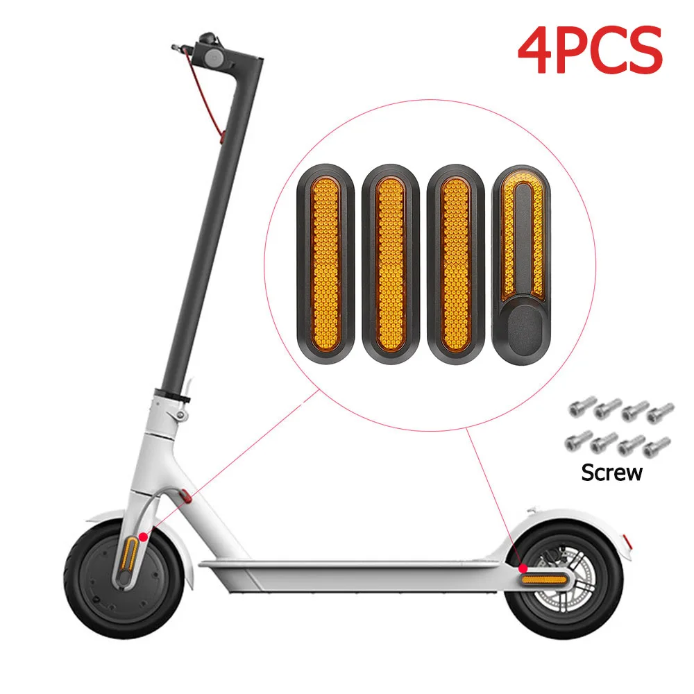 4PCS Electric Scooter Wheel Hubs Cap Fork Reflective Strips Wheel Side