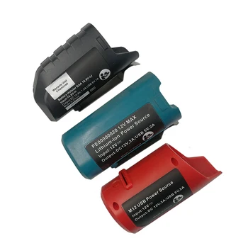 

Adapter Connector Charger Holster for Makita Bosch Milwaukee 10.8V 12V Li-ion Battery USB Device Charging 5V 2A DC Output 12V 1A