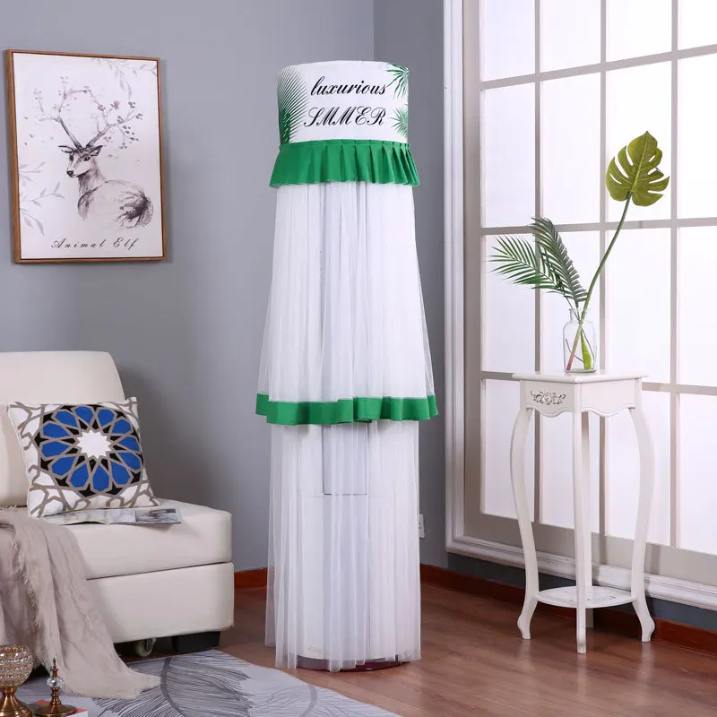 

New Fabric Air Conditioning Cover Round Vertical Cabinet Air Conditioning Cover Living Room Air Conditioning Dust Cover