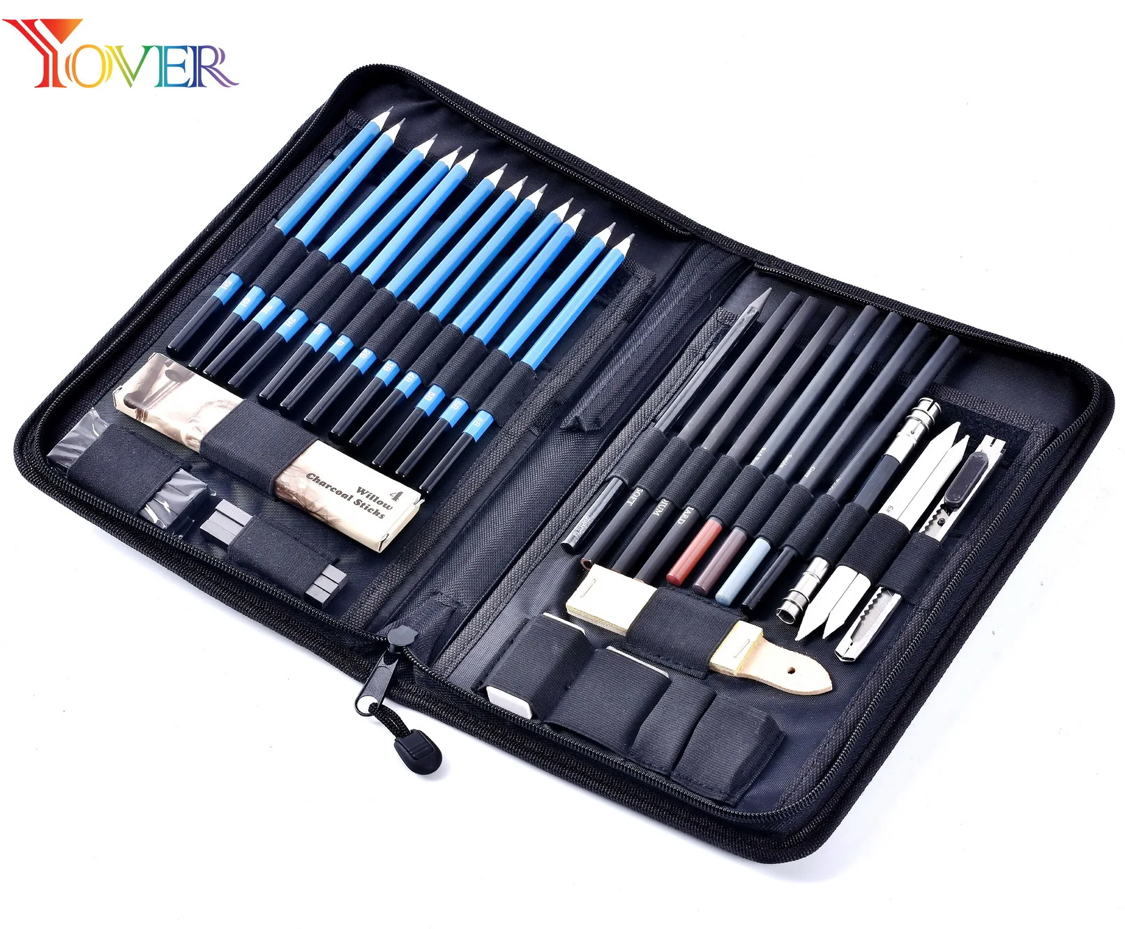 

Cross Border New Products Zipper Nylon Bag 40-Piece Sketch Pencil Set Profession Sketch Painted Tool Art Supplies