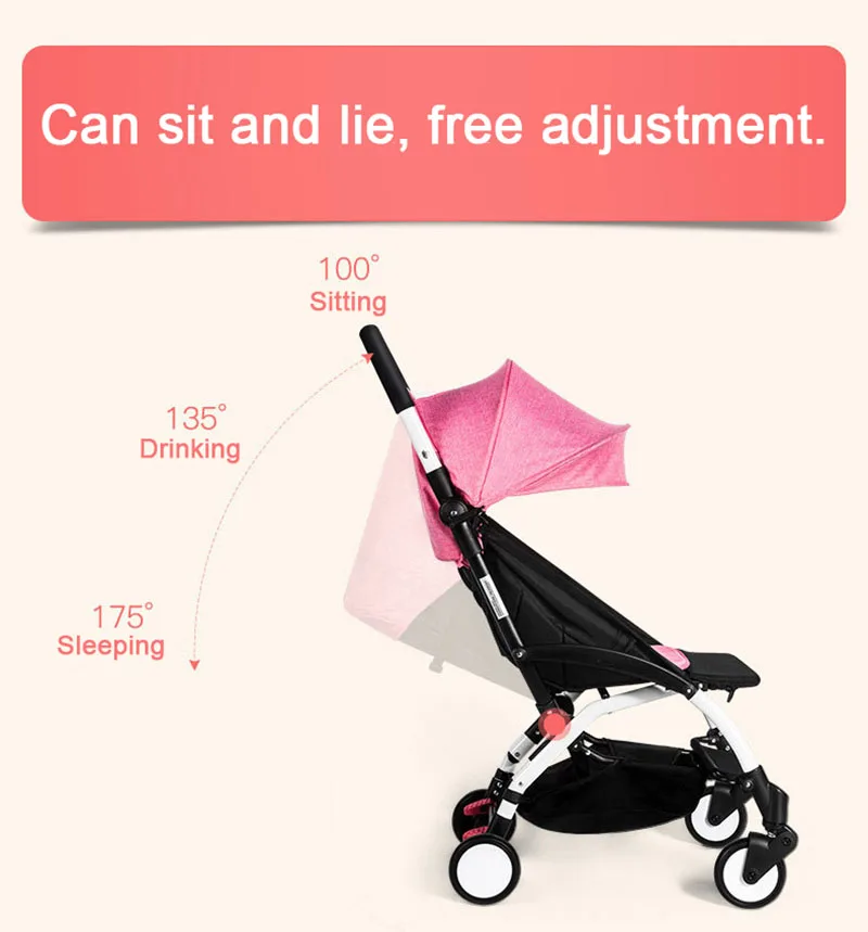 Светильник yoya, вес коляски, может сидеть и лежать, складывается на 175 градусов, зонтичная тележка, ультра-светильник, портативная детская коляска на самолете
