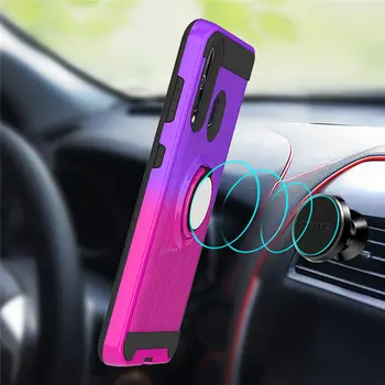 

50pcs/lot Gradient Colors TPU+PC 2 in 1 Back Phone Case For Samsung A10 A20 A30 A40 A50 A60 M40 A70 A80 A90 360 Rotating Ring