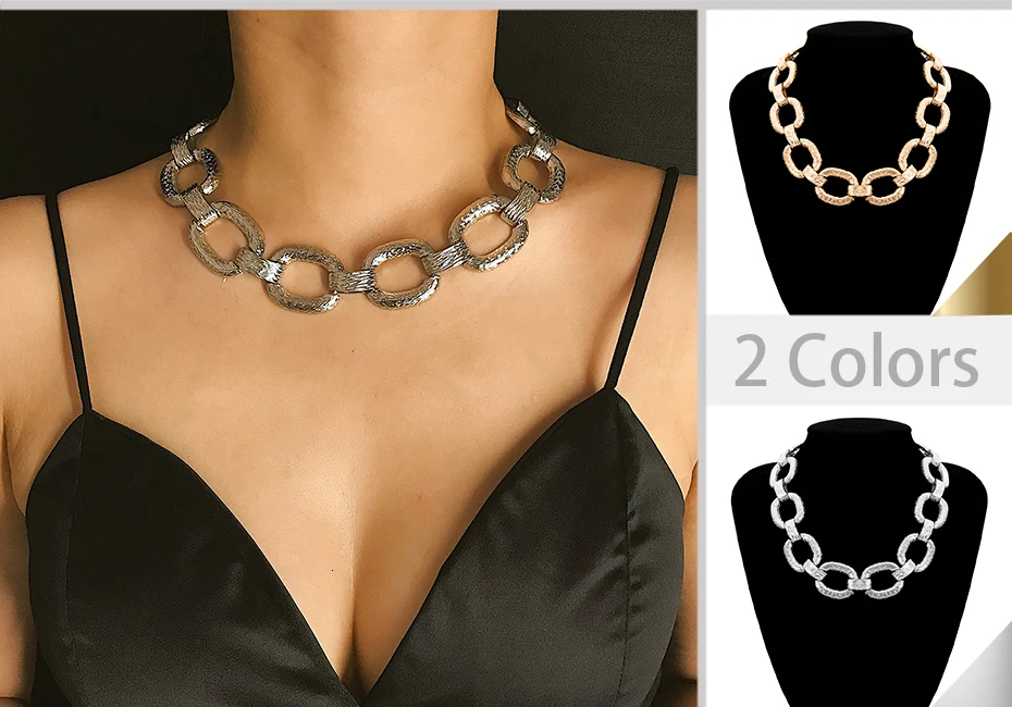 SHIXIN панк большая толстая цепочка чокер ожерелье для женщин хип-хоп металлическое массивное ожерелье s готическое модное ювелирное изделие чокер колье для женщин