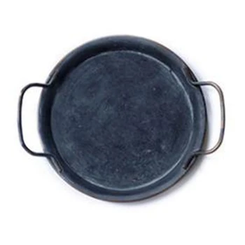 

European Retro Plate with Handles Handcrafted Round Wrought Vintage Storage Bread Tray Home Decoration Restaurant 20cm