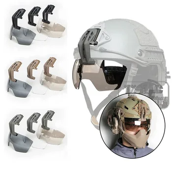

Tactical Helmet Visor Goggle Anti-Fog Lens Compatible w/ Wilcox L4 series shroud Locked-in Fixed Arm Visor For Airsoft War Game