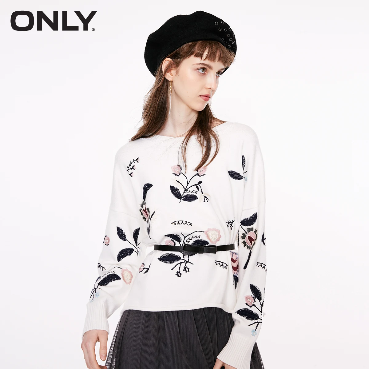 

ONLY women's autumn new embroidery pullover loose sweater | 118324578