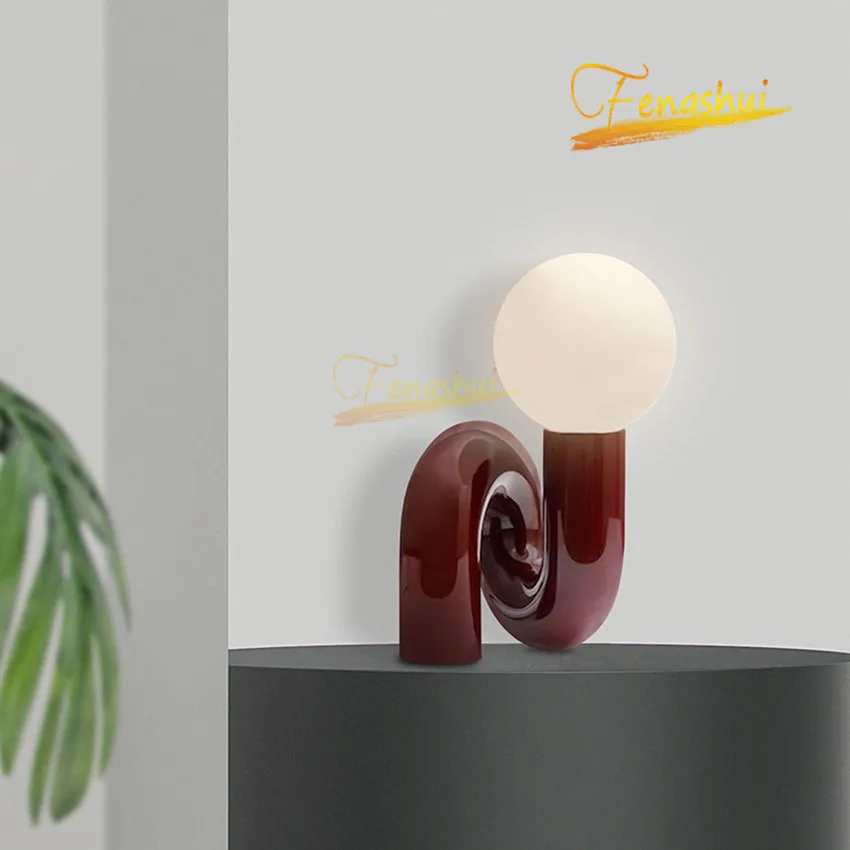 

Nordic LED Table Lamp Lighting Modern Creative Design Shaped Glass Table Lights Study Bedroom Lamp Decor Reading Lights Fixtures
