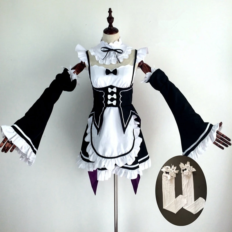 Аниме Re:zero Kara Hajimeru Isekai Seikatsu жизнь в другом мире ОЗУ Rem Косплэй костюм платье