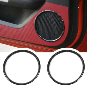 

4pcs Interior Door Speaker Ring Frame Cover Trim Black For Ford Mustang 2015-19 Decoration Cover Trim New